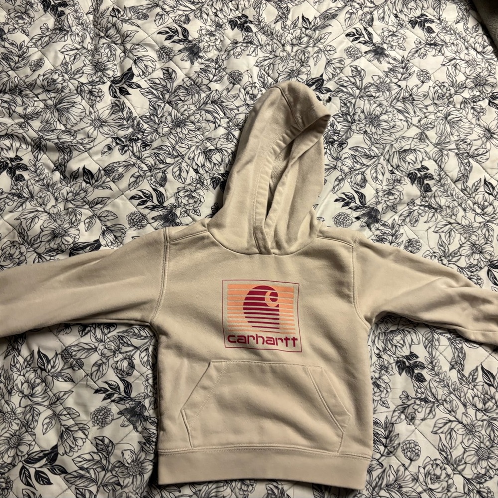 Carhartt Cream Hoodie with Logo